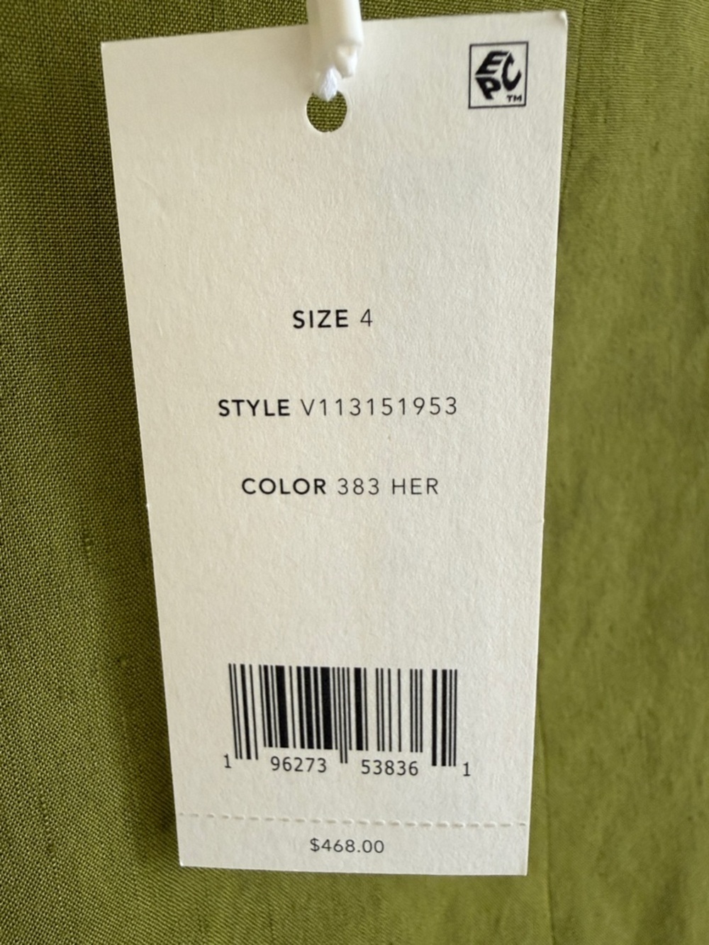 Vince Olive Green Square-Neck Midi Dress - Picture 6 of 6